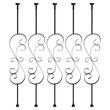 Set 5 stalpi balustrada, 185 x 20 x 1118 mm, Negru mat, accesorii prindere