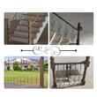 Set 5 stalpi balustrada, 185 x 20 x 1118 mm, Negru mat, accesorii prindere