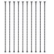 Set 10 stalpi balustrada, 13 x 13 x 1122mm, Negru mat, accesorii prindere