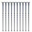Set 10 stalpi balustrada, 13 x 13 x 1122mm, Negru mat, accesorii prindere