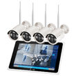 Kit 4 camere de supraveghere cu monitor, Linux, Port-uri RJ-45, USB, Raza diode IR 30 m, IP66