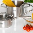 Set 3 oale Inox 1/3/6 l, capac sticla, Scală de măsurare în interior