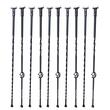 Set 10 stalpi balustrade cu cos si spiralate, 13 x 13 x 1122mm, Negru mat, accesorii prindere