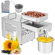 Masina electrica extras ulei Vevor Premium Inox, capacitate 6.5 kg/h, 460 W, pentru seminte susan, nuci, porumb, floarea soarelui