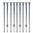 Set 10 stalpi balustrade cu cos si spiralate, 13 x 13 x 1122mm, Negru mat, accesorii prindere