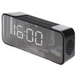 Radio FM cu ceas desteptator, Bluetooth, SD, AUX, USB, Negru, Acumulator