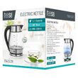Fierbator electric cordless, Inox si Sticla, Capacitate 1.7 l, putere 2200 W, cana gradata