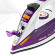 Fier de calcat, talpa ceramica, 2400 W, Abur, functie auto-curatare, Alb/Mov, Anti-Calcar