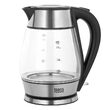 Fierbator electric cordless, Inox si Sticla, Capacitate 1.7 l, putere 2200 W, cana gradata