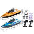 Set 2 barci cu motor si telecomanda, 12 km/h, USB, 1.2 Ah, dimensiune 250 x 80 x 70 mm, Portocaliu/Albastru
