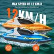 Set 2 barci cu motor si telecomanda, 12 km/h, USB, 1.2 Ah, dimensiune 250 x 80 x 70 mm, Portocaliu/Albastru