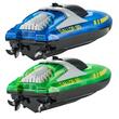 Set 2 barci cu motor si telecomanda, 12 km/h, USB, 1.2 Ah, dimensiune 250 x 80 x 70 mm, Verde/Albastru