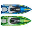 Set 2 barci cu motor si telecomanda, 12 km/h, USB, 1.2 Ah, dimensiune 250 x 80 x 70 mm, Verde/Albastru