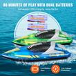 Set 2 barci cu motor si telecomanda, 12 km/h, USB, 1.2 Ah, dimensiune 250 x 80 x 70 mm, Verde/Albastru