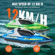 Set 2 barci cu motor si telecomanda, 12 km/h, USB, 1.2 Ah, dimensiune 250 x 80 x 70 mm, Verde/Albastru