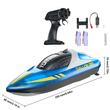 Barca cu motor si telecomanda, 12 km/h, USB, 1.2 Ah, dimensiune 250 x 80 x 70 mm, Albastru
