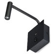 Veioza de perete, 3 W, lumina calda 3000K, Aluminiu, 180 lm, 90 x 60 x 30 mm, Negru