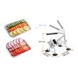 Feliator manual pentru legume, fructe, Profesional, Inox si Aluminiu, 6 mm, Ventuze prindere