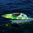 Barca cu motor si telecomanda, 12 km/h, USB, 1.2 Ah, dimensiune 250 x 80 x 70 mm, Verde