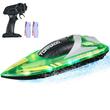 Barca cu motor si telecomanda, 12 km/h, USB, 1.2 Ah, dimensiune 250 x 80 x 70 mm, Verde