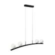 Lustra led 44 W, 4 x globuri, 3340 lm, Negru, Lumina neutra 4000K, 175-265 V, dimensiune 115x120 cm