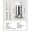 Masina electrica de umplut carnati, Profesionala, Inox, 4 x Tuburi, 200 W, control viteza, Capacitate 15 l