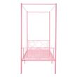 Pat cu baldachin twin, pentru copii, fara saltea, 1985 x 1008 x 1965 mm, Capacitate max 136 kg, Otel, Roz