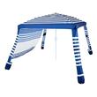 Pavilion gradina/plaja, Portabil 240x240 cm, 1 x perete lateral, Alb/Albastru, Protecție solara UPF 50+, Geanta, Cadru otel