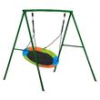 Leagan pentru copii, Cadru Otel, maxim 200 Kg, Verde/Albastru, Inaltime reglabila, 1.8 x 1.84 x 1.81 m
