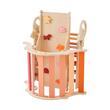 Spatiu de joaca Montessori 9in1 pentru copii, Lemn, Perna, Triunghi, Arc și Rampa, 2 x Masinute, max 68 kg, Anti-rasturnare, Portocaliu/Maro