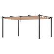 Pavilion cu acoperis retractabil, 3.6 x 4.86 x 2.3 m, impermeabilizare superioara si protectie solara UV50+, Aluminiu/Poliester, Bej