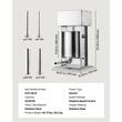 Masina electrica de umplut carnati, Profesionala, Inox, 4 x Tuburi, 200 W, control viteza, Capacitate 10 l