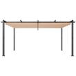 Pavilion cu acoperis retractabil, 3.6 x 4.86 x 2.3 m, impermeabilizare superioara si protectie solara UV50+, Aluminiu/Poliester, Bej