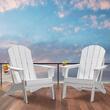 Set 2 scaune pliabile pentru gradina, Alb, 800 × 755 × 915 mm, material HDPE, WaterProof, max 200 kg