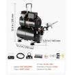 Kit aerograf cu compresor, 23-25 ​​L/min, 120 W, duza 0.3 mm, Volum 9 ml, 24 x vopseluri acrilice