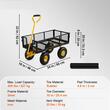 Carucior multifunctional pentru gradina, 86 x 46 x 20 cm, Capacitate 227 kg, Otel, Roti gonflabile, Laterale detasabile