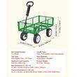Carucior de gradina, Otel, Capacitate 400 kg, Otel, panouri detasabile, 960 x 510 x 245 mm