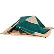 Cort instant gonflabil cu pompa reincarcabila, 4 x persoane, ferestre, Impermeabil, 229 x 229 x 177 cm, Verde/Maro