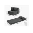 Canapea pentru o persoana, 2 x perne, max 200 kg, Extensibila, Husa detasabila, Dimensiuni extinse 1860 x 730 x 150 mm