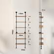Raft metalic cu 6 x polite incluse din lemn, Vivatechnix Industrial, 610 x 255 x 2120 mm