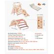 Spatiu de joaca Montessori 9in1 pentru copii, Lemn, Perna, Triunghi, Arc și Rampa, 2 x Masinute, max 68 kg, Anti-rasturnare, Portocaliu/Maro