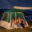 Cort instant gonflabil cu pompa reincarcabila, 4 x persoane, ferestre, Impermeabil, 229 x 229 x 177 cm, Verde/Maro