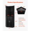 Suport de colt pentru sticle si pahare, Lumina Led RGB Bluetooth, 500 x 500 x 1700 mm, Negru