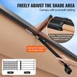 Pavilion cu acoperis retractabil, 3.6 x 4.86 x 2.3 m, impermeabilizare superioara si protectie solara UV50+, Aluminiu/Poliester, Bej