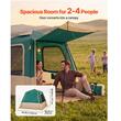 Cort instant gonflabil cu pompa reincarcabila, 4 x persoane, ferestre, Impermeabil, 229 x 229 x 177 cm, Verde/Maro