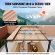 Pavilion cu acoperis retractabil, 3.6 x 4.86 x 2.3 m, impermeabilizare superioara si protectie solara UV50+, Aluminiu/Poliester, Bej