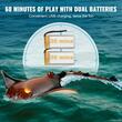 Barca cu motor si telecomanda, Pisica de mare, 12 km/h, USB, 700 mAh, dimensiune 350 x 260 x 55 mm, Maro, Lumina Led