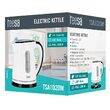 Fierbator electric cordless, Teesa 1.8 l, putere 2200 W, cana gradata, Baza pivotanta 360 grade, Alb