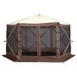 Pavilion de gradina cu 6 pereti laterali, Pliabil, 3.51 x 3.51 x 2.28 m, Maro, Geanta transport, UV