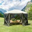 Pavilion de gradina cu 6 pereti laterali, Pliabil, 3.66 x 3.66 x 2.4, Verde, Geanta transport, UV